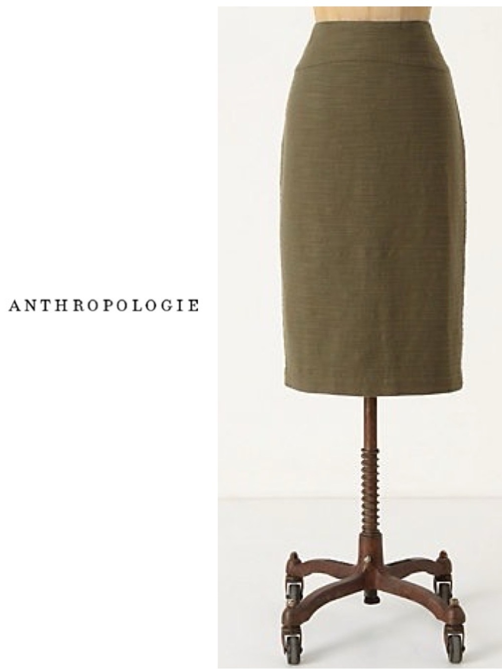 Anthropologie Foundational Pencil skirt- Olive